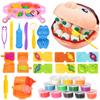 VBACALA 42-Piece Wheat Clay Set, 12 Colors, Dentist Toy Set, Includes Doctor Spatula and Mold, Clay Play Set, Play Dentist Play Toy, Christmas Gift