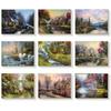 Thomas Inkjet European Landscape Oil Painting Pastoral Theme Small Bridge Flowing Water Living Room Decorative Painting Poster