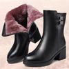 Medium Short Boots for Women Medium Thick Heel Round Head Fashion Boots Fashion Side Zipper Women's Boots