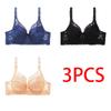 36-46 Plus Size Women Ultrathin Bra Underwire Push-Ups Lace Bras Brassiere Larger Breast Solid Color 3/4 Big Cup