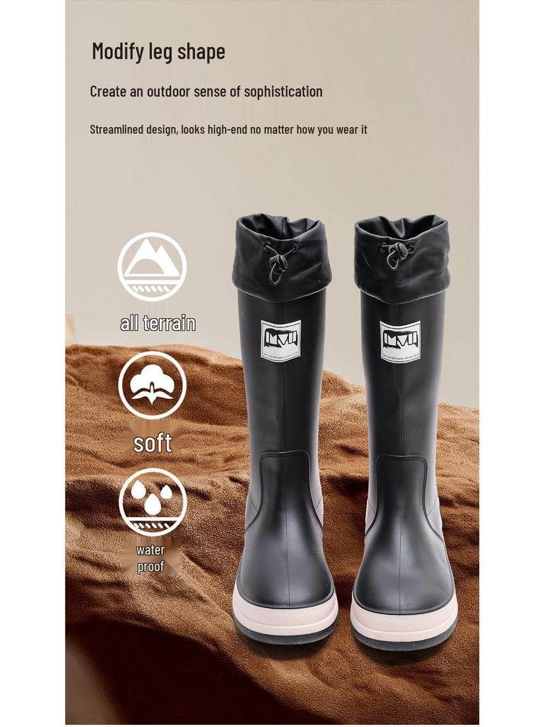New Fashion Non-Slip Rain Boots: High-Top Waterproof Boots for Women, Men, and Children