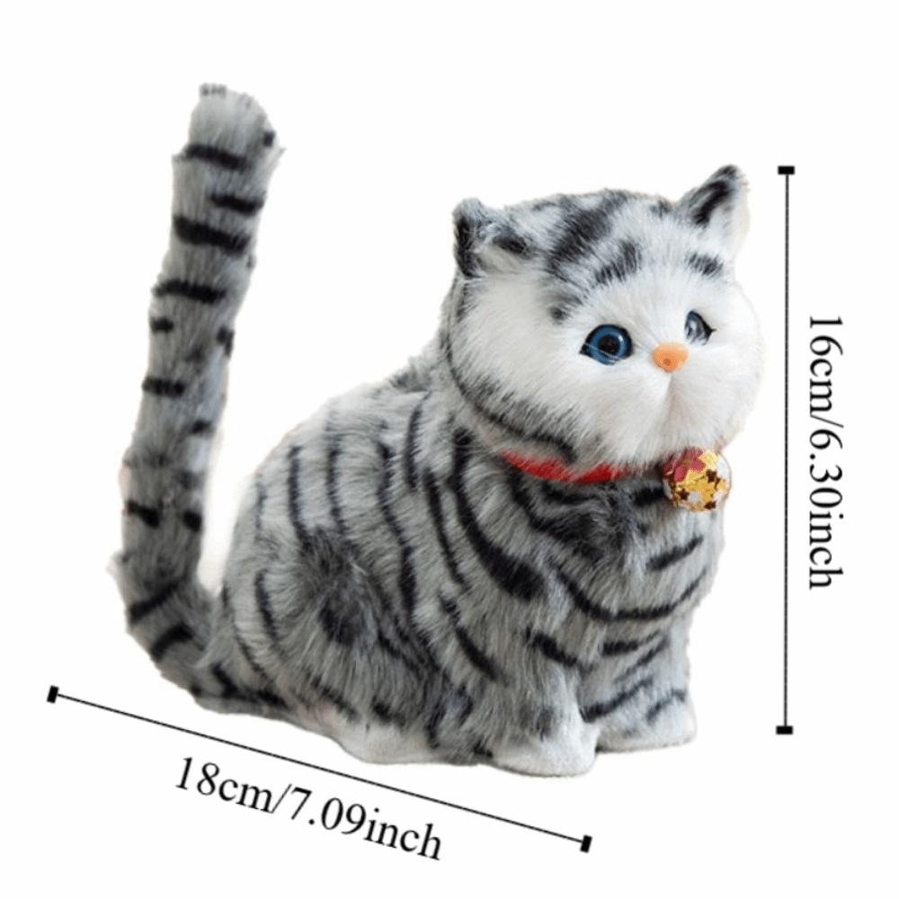 Fluffy Simulation Cat Plush Toy Cute Imitation Cat Plush Doll Plush Cats with Sound Easter Gifts
