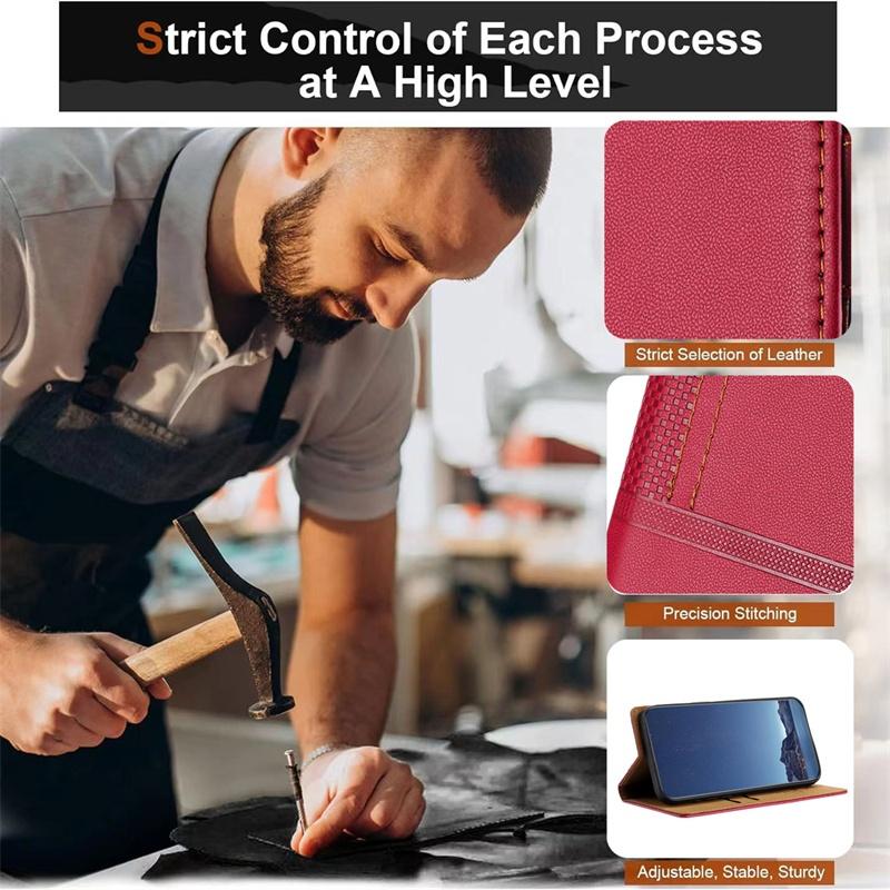 Leather Case for Redmi Note 13 14 Pro Plus 13R 4G 5G Protective Flip Wallet Cover