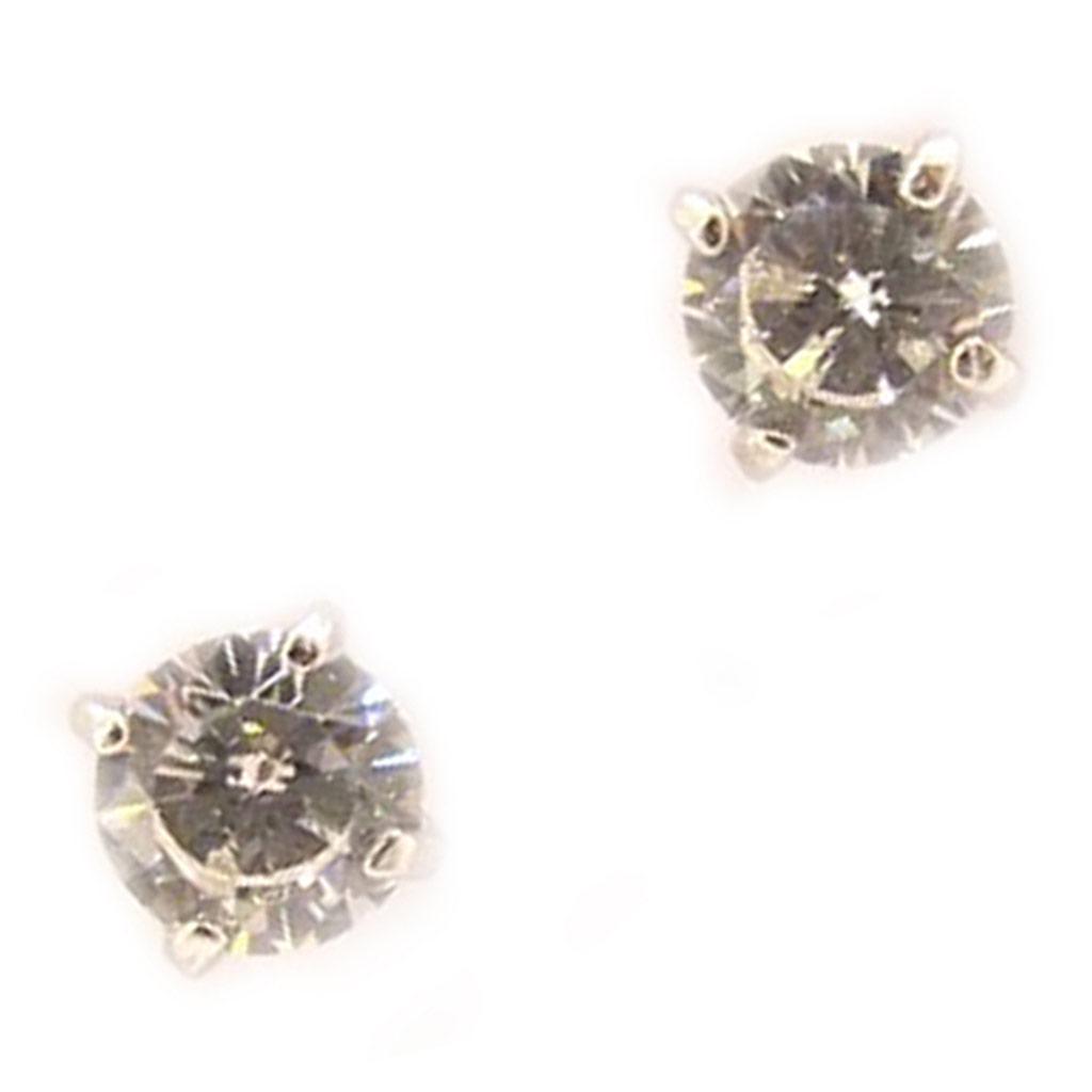 Les Trésors De Lily [L5021] - Серьги «Essentiel» белые серебряные 4 мм