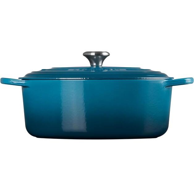 Cast Iron Roaster Le Creuset Signature Oval 31 Cm Depth Teal 6.3 L (21178316422430)