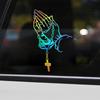 Car Fashion Sticker Pearl Rosary God Jesus Christ Prayer Window Glass Motorcycle Auto Decoratio Q2S6