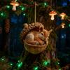 Forest Animal Acorn Ornaments 2D Flat Acrylic Pine Cone Animal Christmas Tree Ornaments Woodland Creature Hanging Decoration for Xmas Tree Home Party