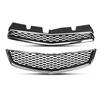 Bumper Upper Lower Grille Set Chrome Frame Sporty Bumper Radiator Grille Replacement for Chevy