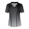 Womens Short Sleeve T Shirts Pleated V Neck Printing Tee Collared Summer Tops Fashion Business Casual Work