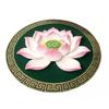 Yousheng Lotus Flower Floor Mat Round Living Room Rug Lotus Pattern Carpet with Non-Slip Backing for Home Office Bedroom Kitchen