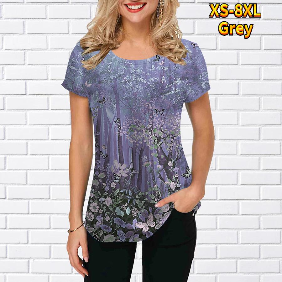 Short Sleeve Clothes Ladies Ladies Print Fashion Ladies Casual Summer T Clothes T Shirts New Print S-8XL