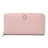JILLSTUART Pink Unisex Leather Coin Pouch Round Zipper Charm Coin Purse Simple (Adult)