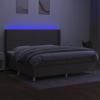 VidaXL Slat Bed Base with Mattress and LED, Upholstered Bed with Headboard, Double Bed, Adult Bedroom Bed, 3138825