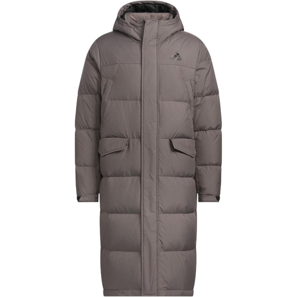 Adidas Long Down Comfortable Long Warm Versatile Down Jacket Unisex Outerwear Charcoal-Gray JW6741