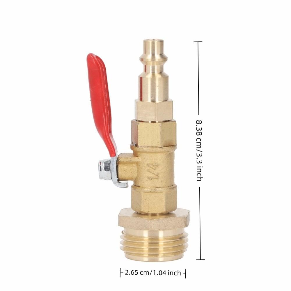 1/4in Male Brass Winterize Blowout Adapter Brass 3/4in Male GHT Thread Garden Irrigation Joints Male/Female Thread Ball Valve