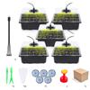 5pcs Seedling Tray with Led Grow Lights Plant Seed Starter Tray Kit Greenhouse Growing Trays with Light Useful Garden Tool