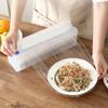 Reusable with Slide Cutter Cling Film Cutter Storage Holder Wrap Storage Box Plastic Wrap Dispenser