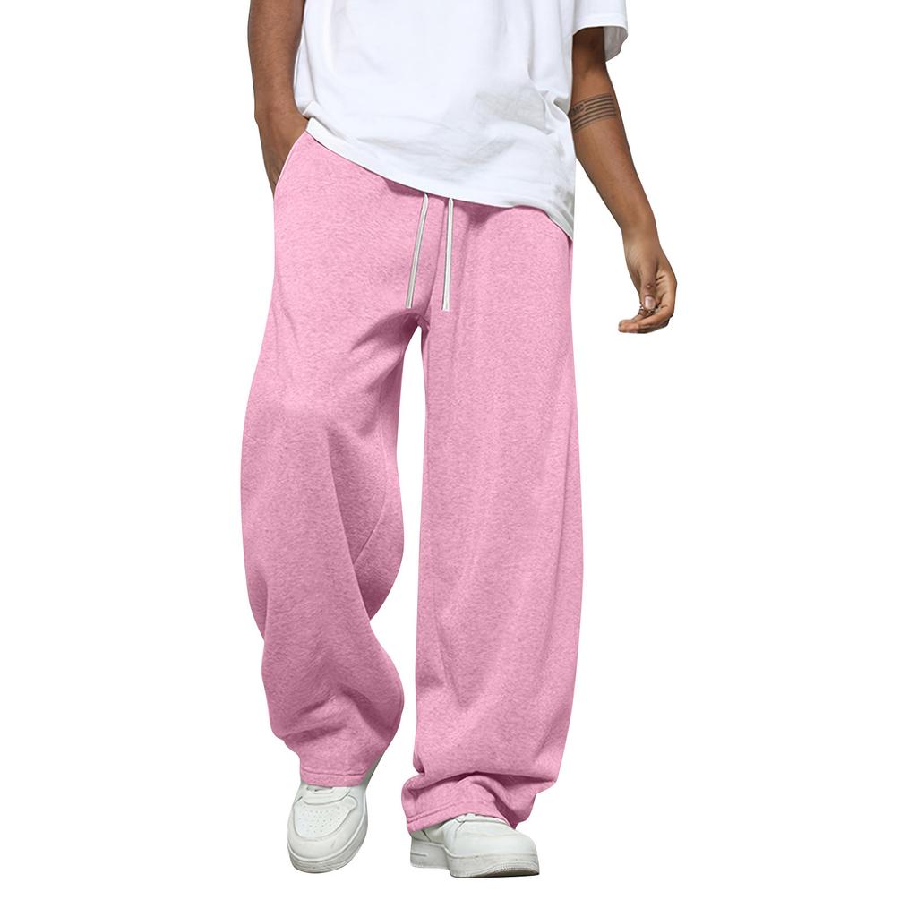 Men's Solid Color Loose Wide Leg Sweatpants Men's Casual Fashion Sweatpants