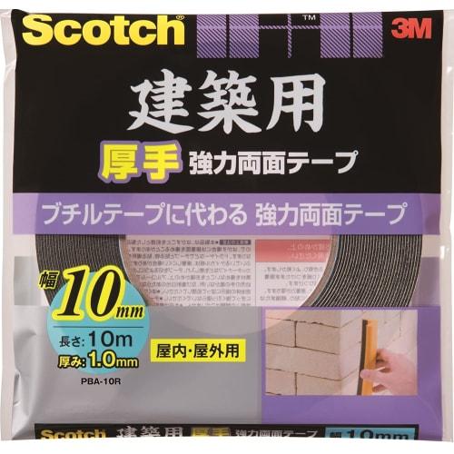3M Scotch Strong Double-Sided Tape for Construction, Thick Width 10mm Length 10m PBA-10R