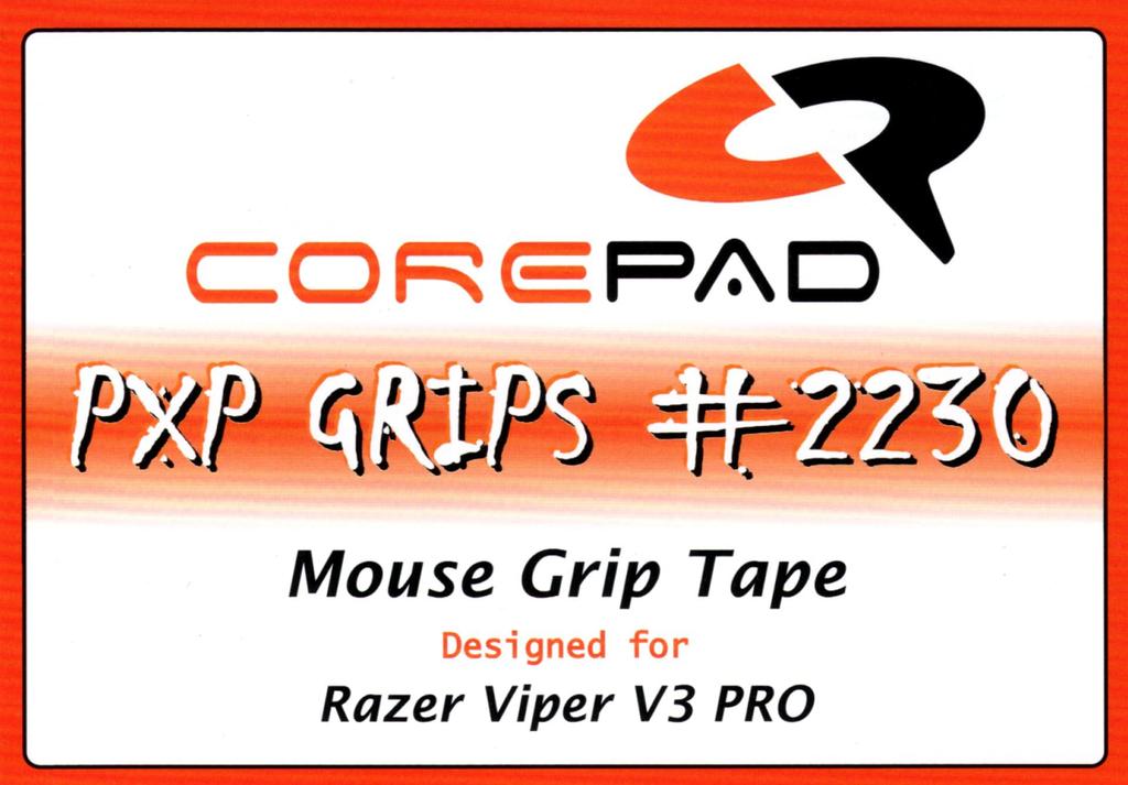 Corepad PXP Grips Razer Viper V3 Pro Grip Tape, 1 Set, Soft Polymer Rubber (Red)