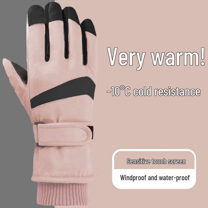 Nanjiren Unisex Winter Fleece-Lined Ski & Cycling Touchscreen Gloves