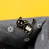 Hot Cartoon Cute Cat Holding A Knife Enamel Pins Lapel Pin Small Black Pins Cute Metal Lapel Badges Brooch Funny Jewelry Gift