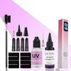 UV Hair Extension Kit: 30g Fast-Curing Waterproof Glue + 30ml Remover, UV Lamp & Eye Shields, Heat-Resistant for Salon & Home Use