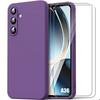 Case for Samsung Galaxy A36 5G - Slim Silicone Dark Purple + 2 Tempered Glass - BOOLING®