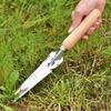 5-in-1 Garden Trowel Stainless Steel Weed Remover with Wooden Handle Multipurpose Hand Weeder