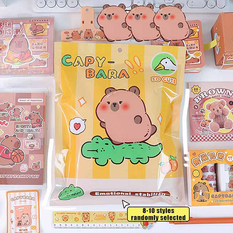 1Set Cartoon Kawaii Capybara Stationery Blind Bag Cute Capybara Stationery Set Creative Lucky Surprise Box Students Gifts
