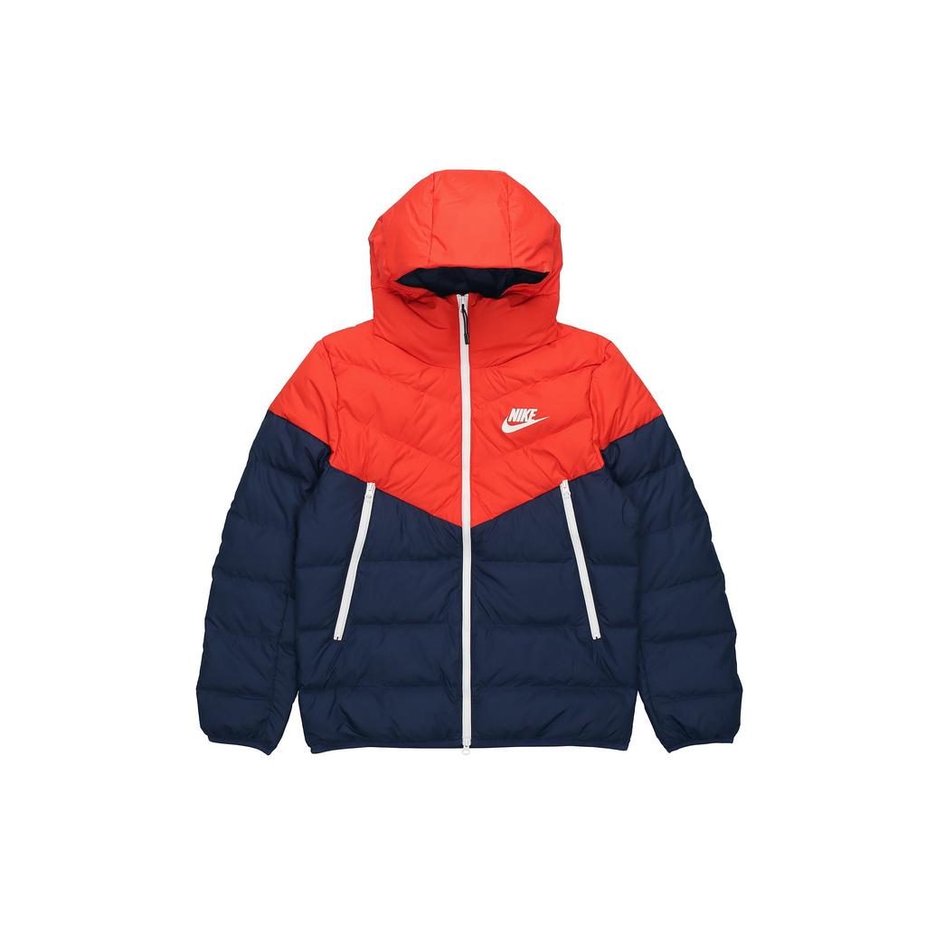 Nike Hooded Down Jacket with Logo Patch Men Outerwear Multicolor CU0226-673