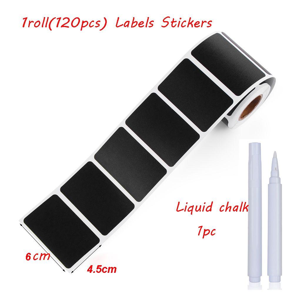 120pcs/roll Kitchen Chalkboard Jam Jar Bottle Tags Marker Pen Blackboard Label Labels Stickers