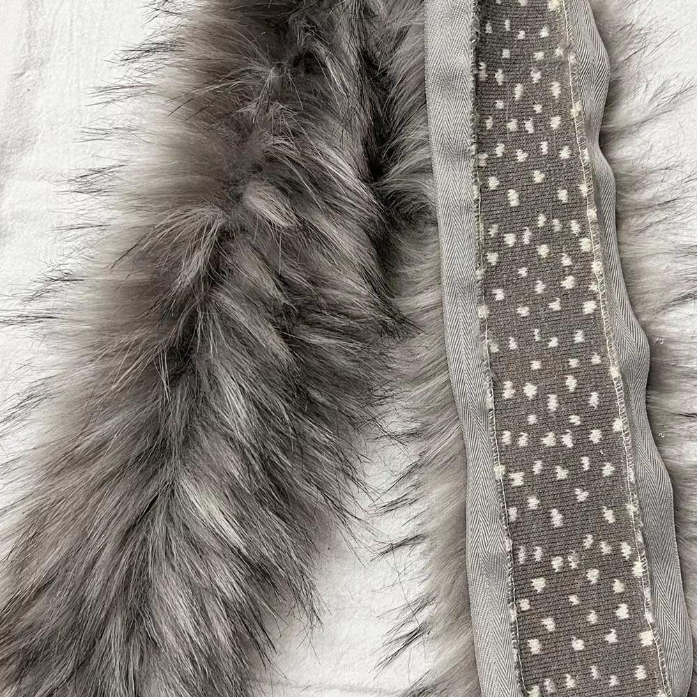 1M Fluffy Trim Imitation Raccoon Artificial Fur Stripe Decoration New Big Fur Collar