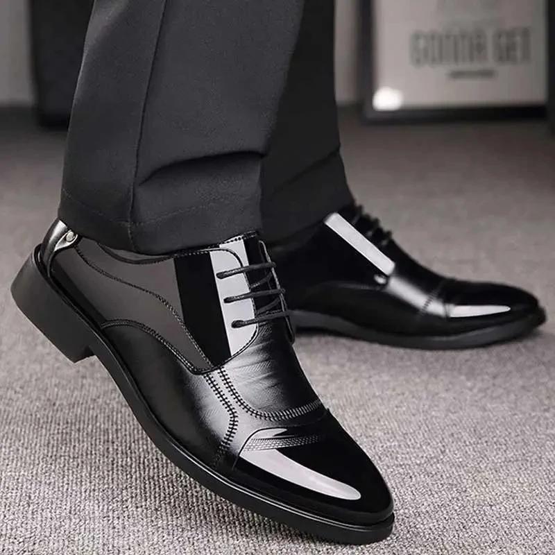 Shoes for Men Platform Business Men Shoes Breathable Leather Working Shoes Party Wedding Dress Footwear Mocassin Homme