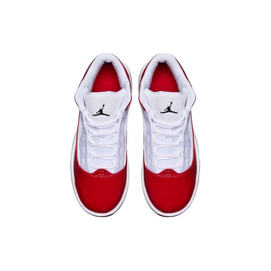 Jordan Max Aura 2 Leather Lace-Up Casual Non-Slip Durable Mid-Top Kids Basketball Shoes Kids Sneaker White Red DC1767-100