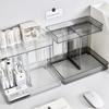 Transparent Desktop Double-Layer Storage Rack for Cosmetics and Bathroom Essentials