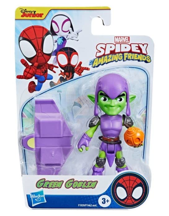 Marvel Spider-Man & His Amazing Friends Action Figure Superhero + Villain (Choose a Figure) (Green Goblin (4-inch)