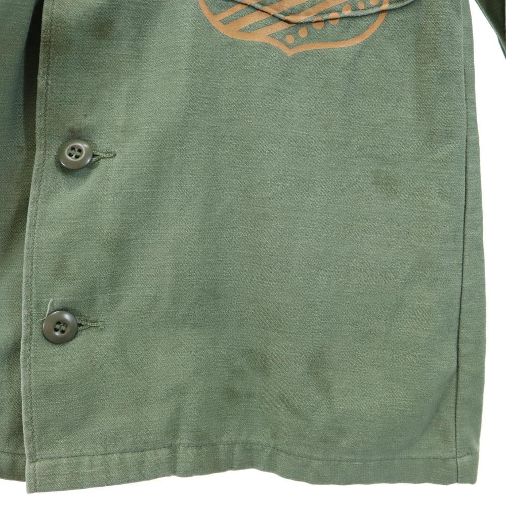 Винтажная военная рубашка с длинным рукавом цвета хаки армии США, мужская, б/у