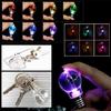 Creative Color Changing LED Flashlight Light Mini Bulb Lamp Key Chain Ring Clear Torch Keyring Fashion Accessories