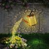 Solar Watering Can with Cascading Light Water Can Solar Lights Garden Decorative Solar Waterfall Lights Waterproof Hanging Light
