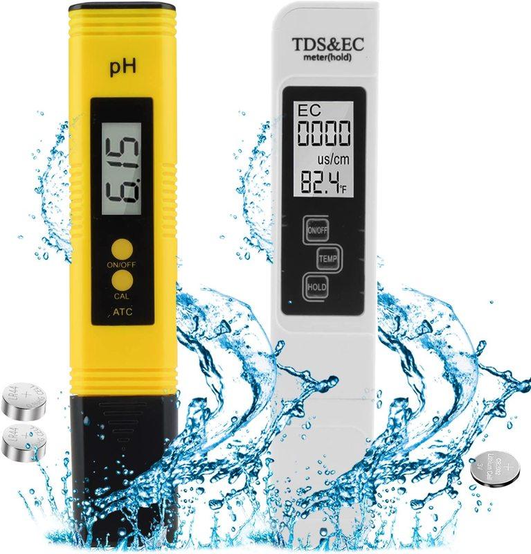 Digital pH Meter Portable Water Quality Tester with Glass Probe 0-14 pH Range High Accuracy Testing Kit for Lab and Home Use