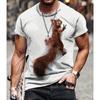 New Summer Men's Fashion T-shirt Personality Squirrel Printed Men's T-shirt Top