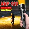 Professional Diving Torch XHP120 Yellow Light Diving Flashlight IPX8 Underwater Lantern Waterproof Rechargeable Diving Lamp