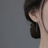 S999 Pure Silver Freshwater Pearl Ear Line Women's Fashionable Temperamental All-Match Earrings Eardrops Long Tassel Earrings