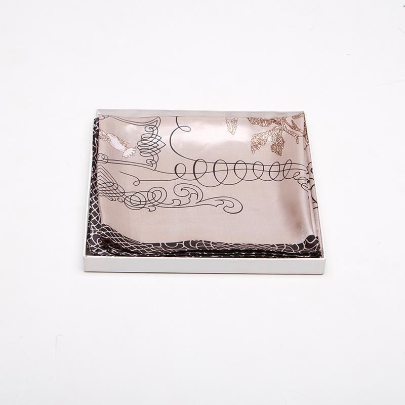 19 New Silk Printed Scarves Women'S 90Cm Satin Square Scarf