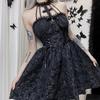 Goth Dark Mall Gothic Jacquard A Line Dresses Elegant Grunge Ruched Bandage Partywear Punk Black Women Halloween Dress