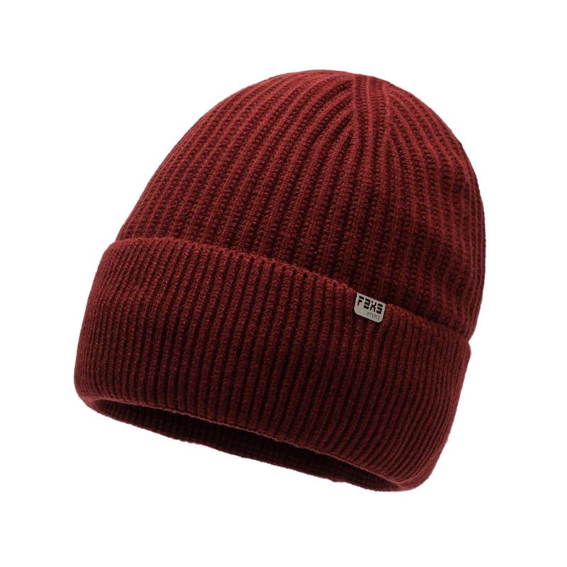 Hat Men'S Winter Thickened Warm Cover Wool Hat Ski Hat Winter Cold Cycling Knitted Hat Cold Hat