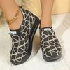 Autumn New Thick-soled Round Head Heightening Large-size Cloth Women's Shoes Casual Sports Shallow Single Shoes Women