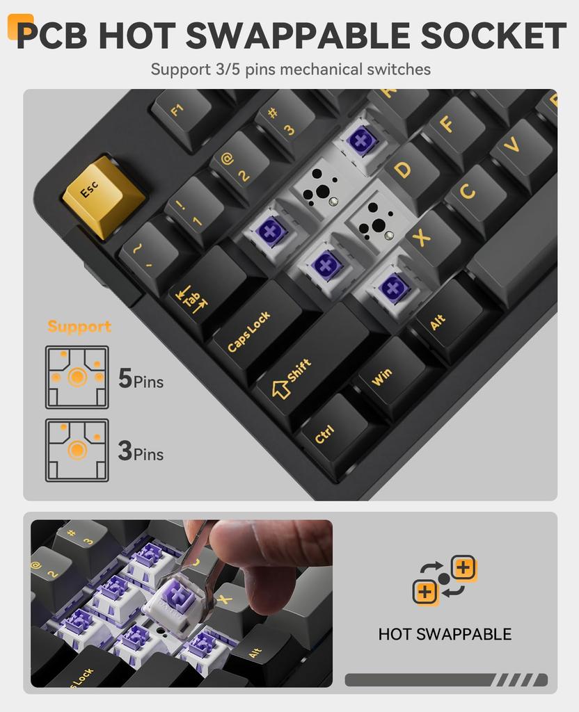 [DAREU] EK87PRO Wireless TKL Keyboard Red – Keyboard