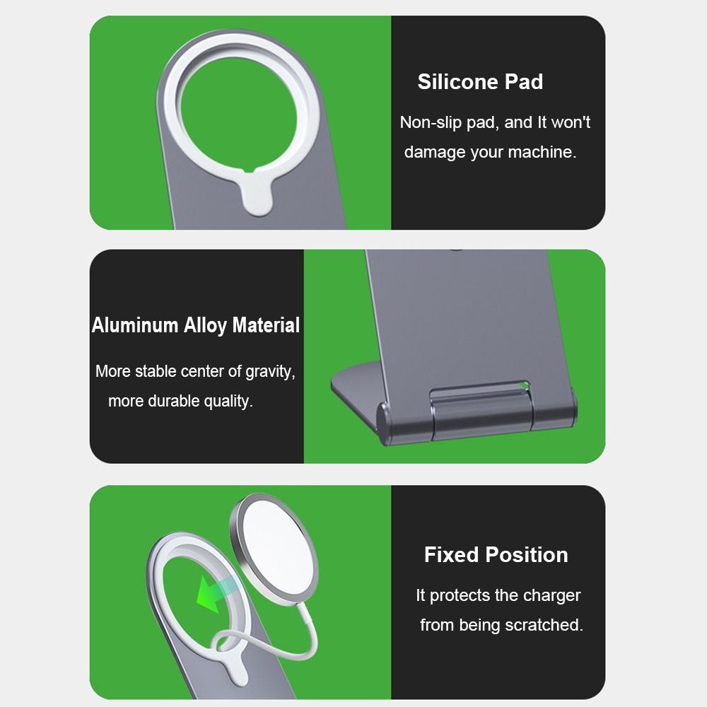 Aluminium Alloy for MagSafe Charger Stand Tablet Bracket for iPhone 15/14/13/12 Plus Pro Max